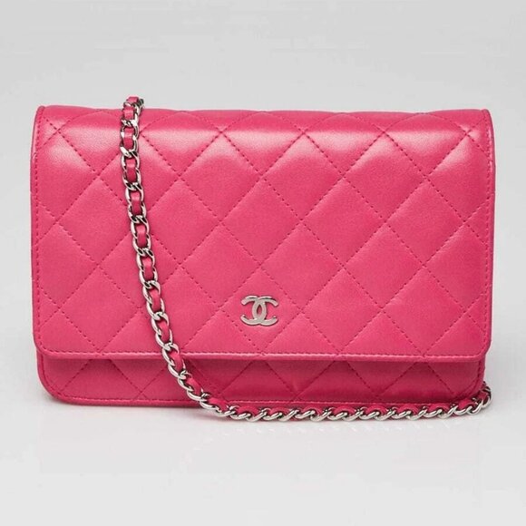 Chanel Pink Quilted Lambskin Leather Classic WOC Clutch Bag - Picture 1 of 12